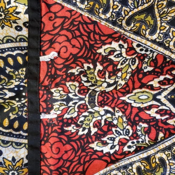 Cute Options Kaftan OS Drawstring Maxi Dress Paisley Boho Cover-up Red One Size - Picture 11 of 11